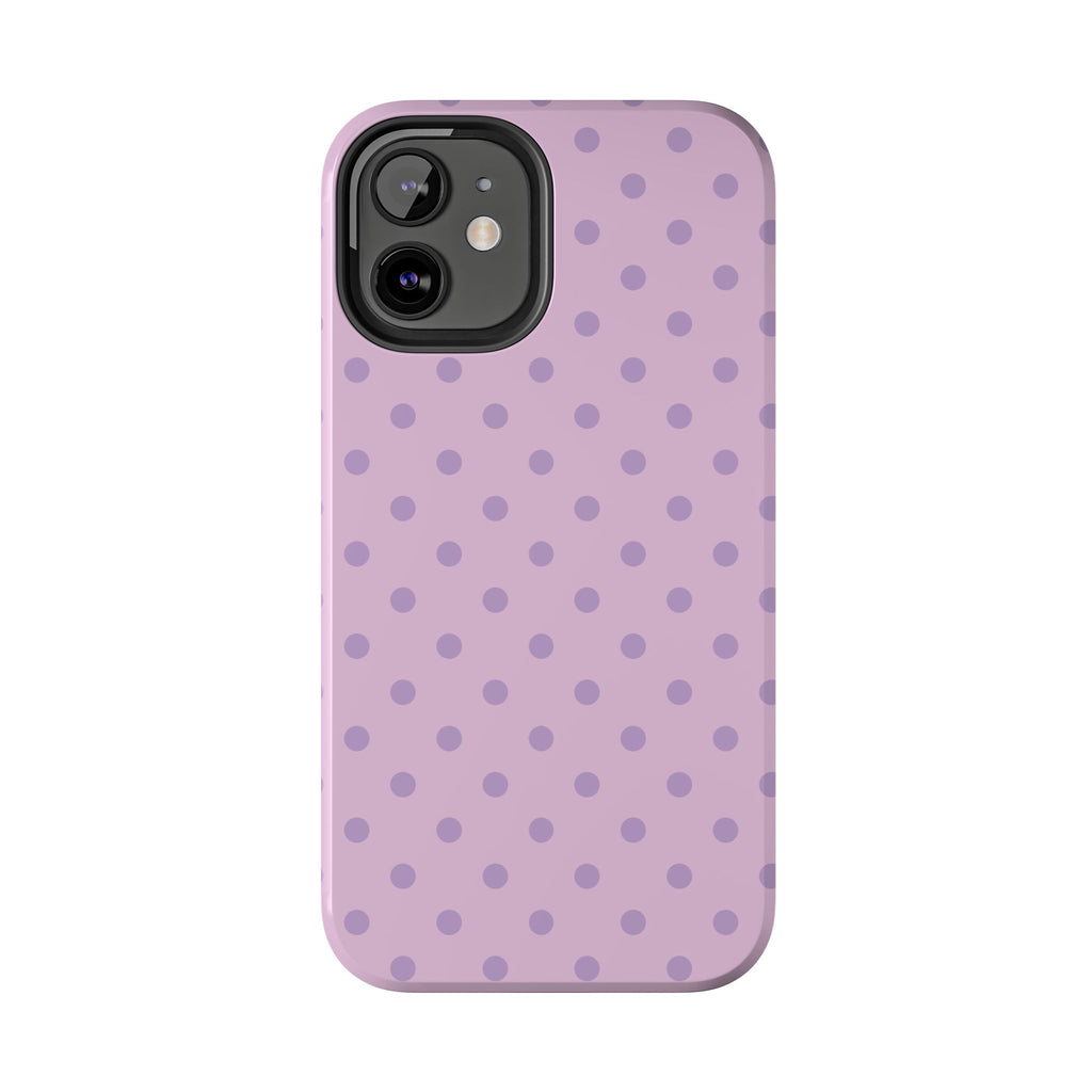Purple Polka Dot Tough Phone Case — Durable Protective Phone Cover