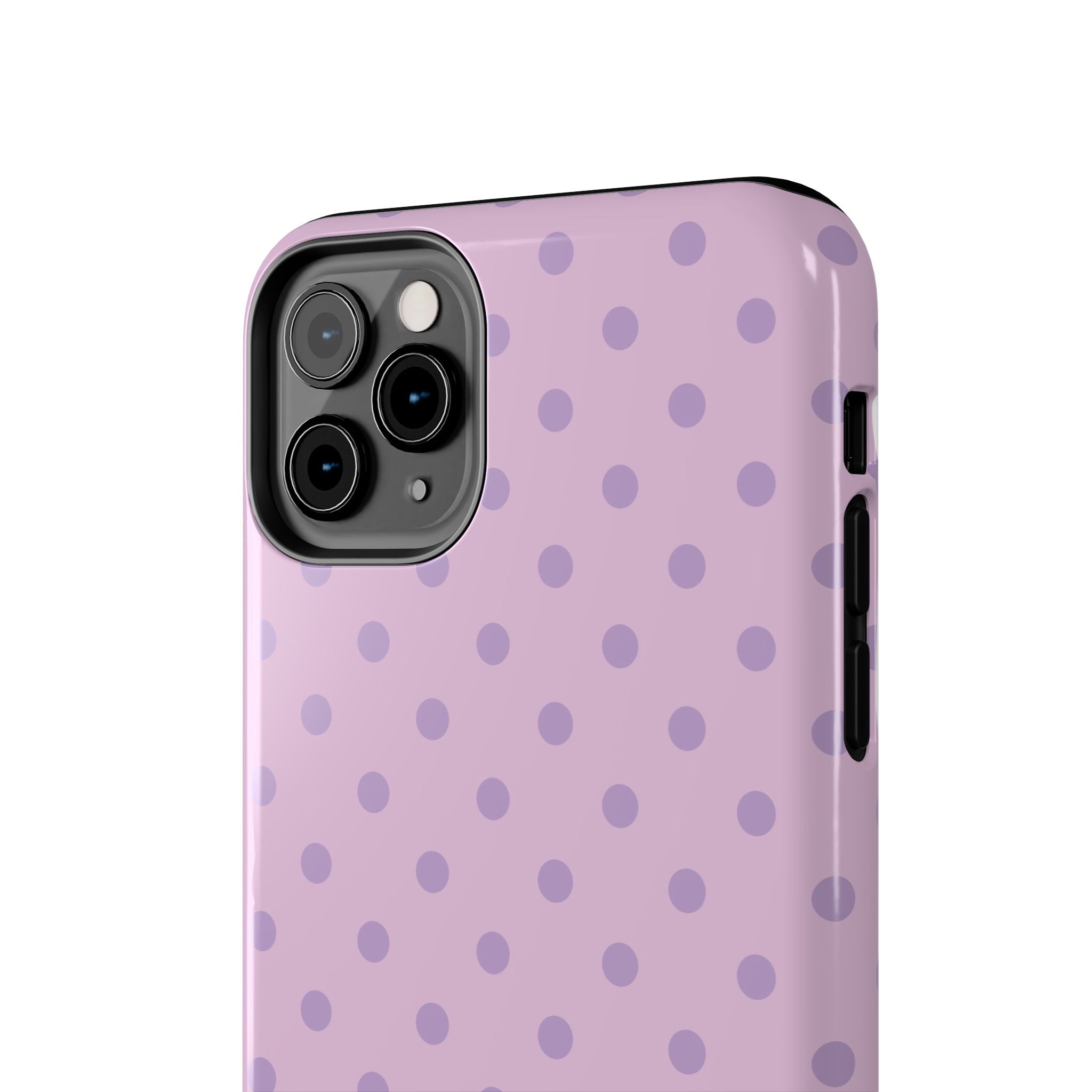 Purple Polka Dot Tough Phone Case — Durable Protective Phone Cover