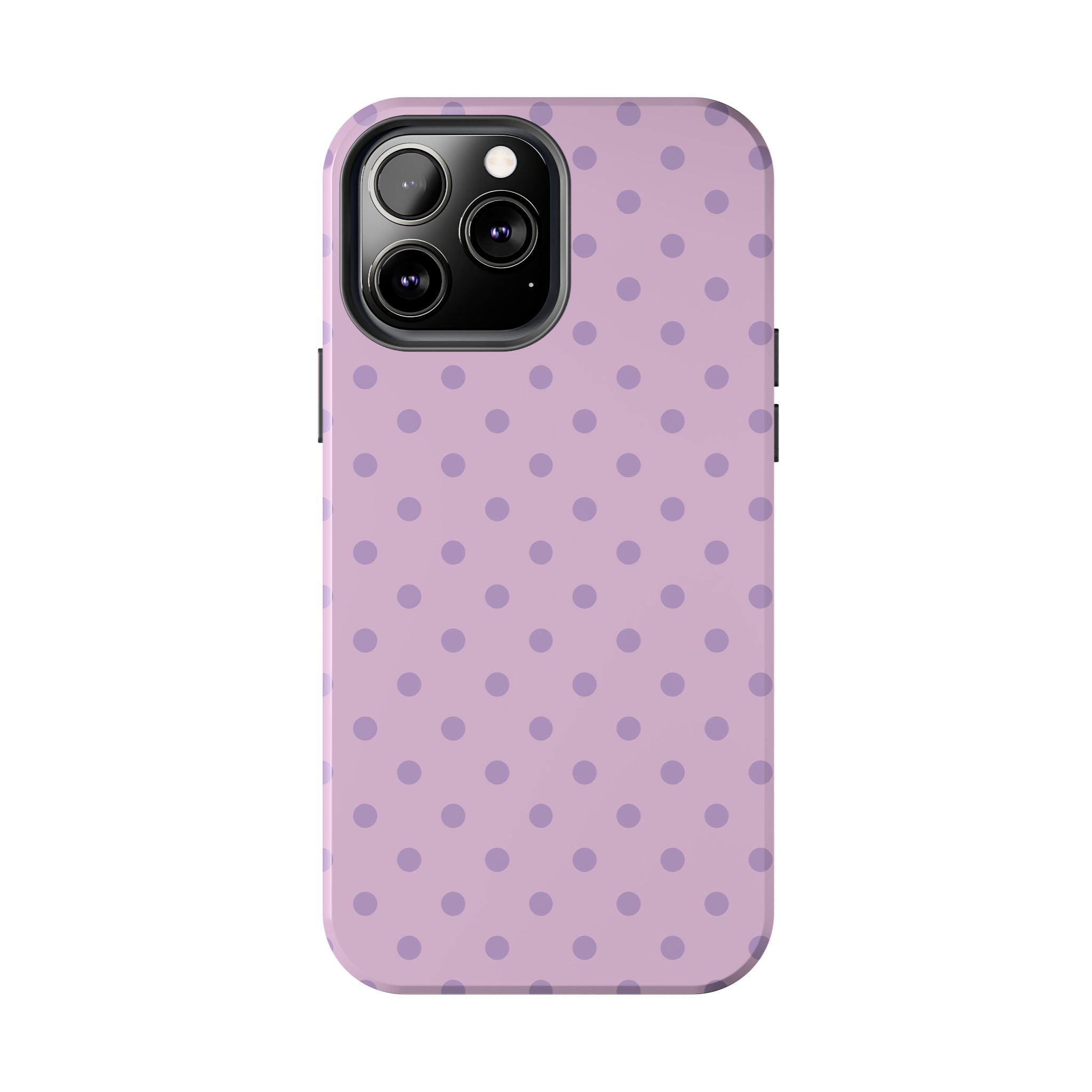 Purple Polka Dot Tough Phone Case — Durable Protective Phone Cover