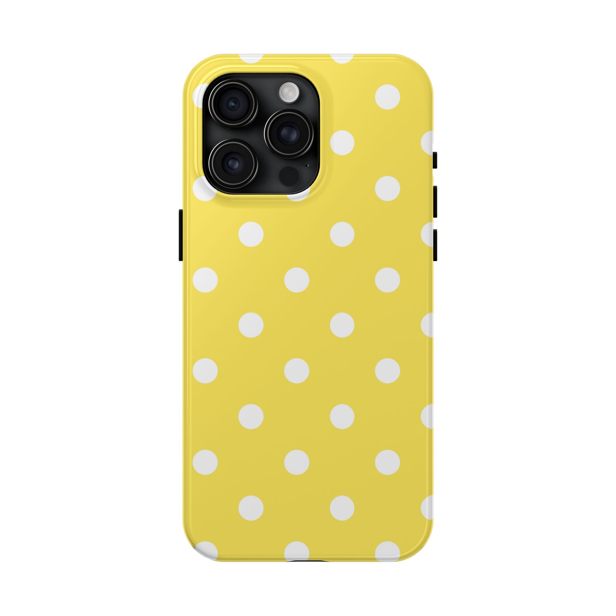 Yellow Polka Dot Tough Phone Case — Cute Protective iPhone Cover