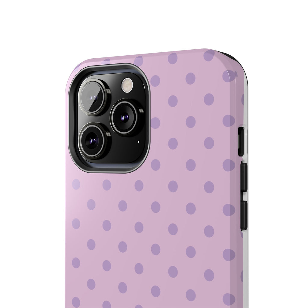Purple Polka Dot Tough Phone Case — Durable Protective Phone Cover