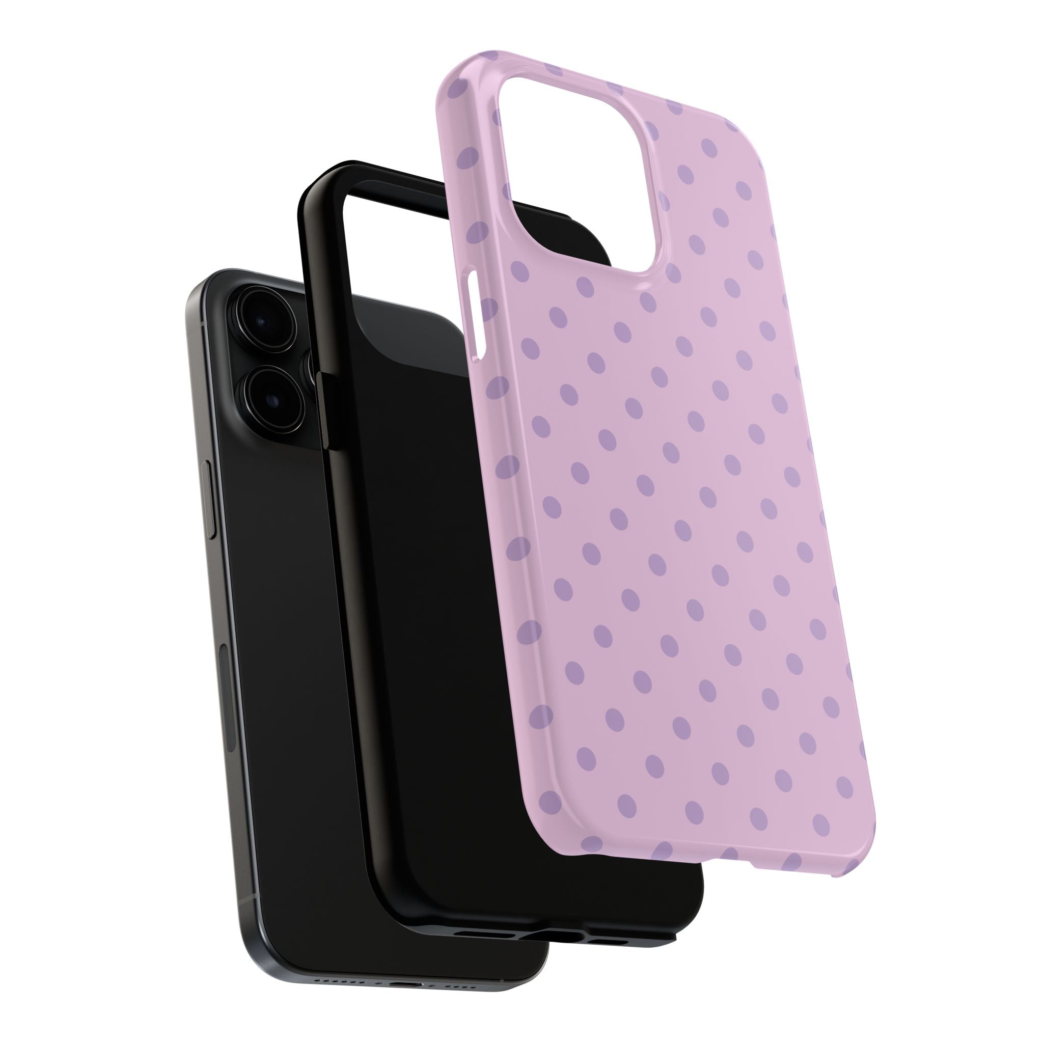 Purple Polka Dot Tough Phone Case — Durable Protective Phone Cover