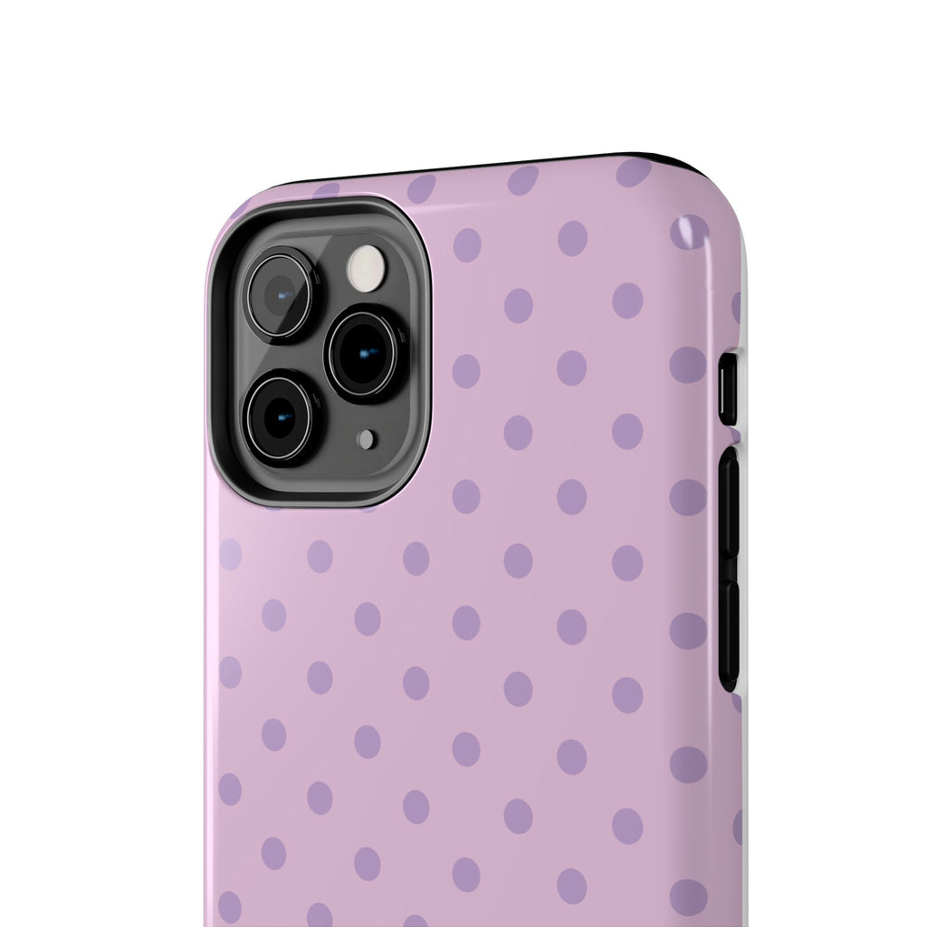 Purple Polka Dot Tough Phone Case — Durable Protective Phone Cover